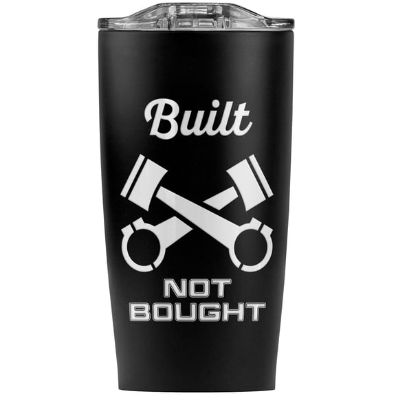 Built Not Bought Stainless Steel 20 oz Travel Tumbler, Vacuum Insulated & Double Wall with Leakproof Sliding Lid | Great for Coffee/Hot Drinks and Cold Beverages