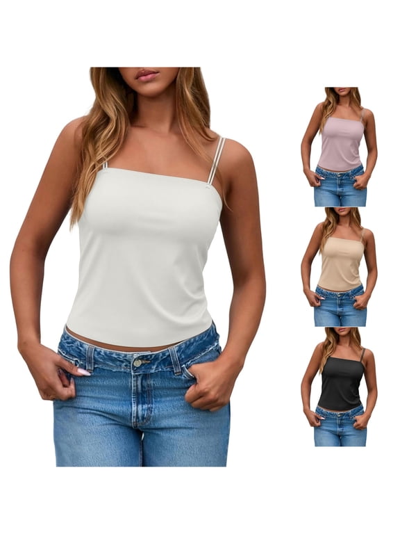 Built In Bra Camisole Top Low Cut Strappy With Removable Padding for Comfort and Support Adjustable Camisoles for Women Dance Sleeveless Tunic Camisole Workout Shirts Athletic Crop Blouse 4x