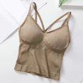 thumbnail image 1 of Built in Bra Tank Tops for Women Women's Seamless V Neck Camisole Tank Top with Built in Bra Comfortable Stretchy Basic Layering Piece for Everyday WearKhakiWorkout Top Womens Camisole Tank Tops, 1 of 7