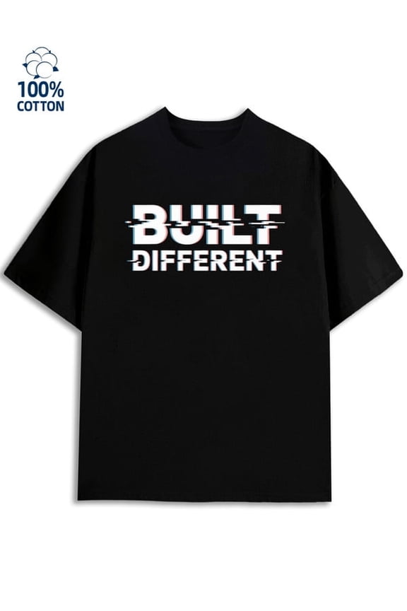 Built Different Tee for men funny humor 180G 100% Cotton black vintage sixty years old Funny Unisex Shirt Graphic tshirts Original Unisex Shirt Crewneck tshirts