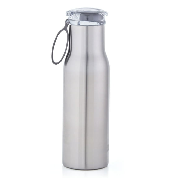 Built Double Wall Stainless Steel Vacuum Insulated Flip Top Water Bottle 18-Ounce, Stainless Steel