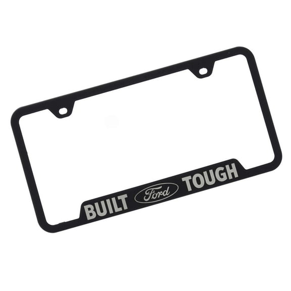 Built Ford Tough 50 States Stainless Steel Rugged Style Black License Plate Frame