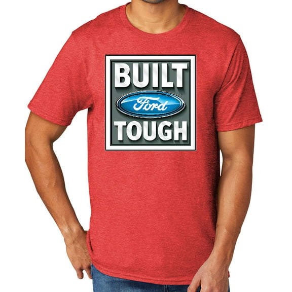 Built Ford Tough Men's TriBlend Tee Shirt, 3XL Bright Red Heather