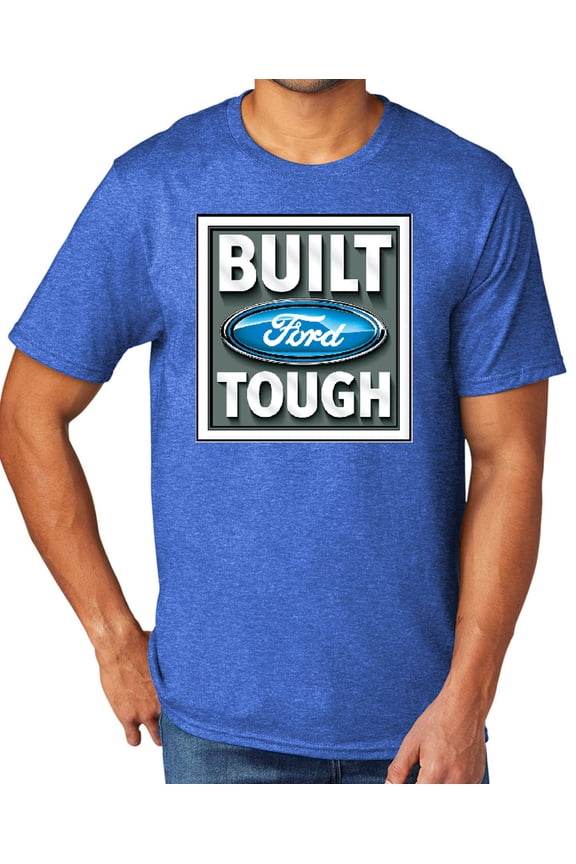 Built Ford Tough Men's TriBlend Tee Shirt, Large Heather Royal