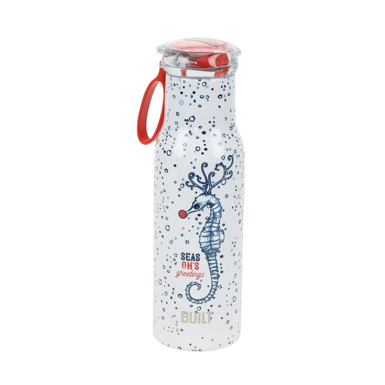 Built Holiday Water Bottle 18oz Stainless Steel White 
