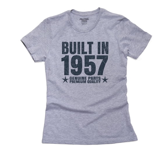 Built In 1957 - Perfect Birthday Present Gift - Vintage Women's Cotton Grey T-Shirt