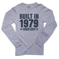 thumbnail image 1 of Built In 1979 - Perfect Birthday Present Gift - Vintage Men's Long Sleeve Grey T-Shirt, 1 of 2
