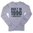 thumbnail image 1 of Built In 1990 - Perfect Birthday Present Gift - Vintage Men's Long Sleeve Grey T-Shirt, 1 of 2