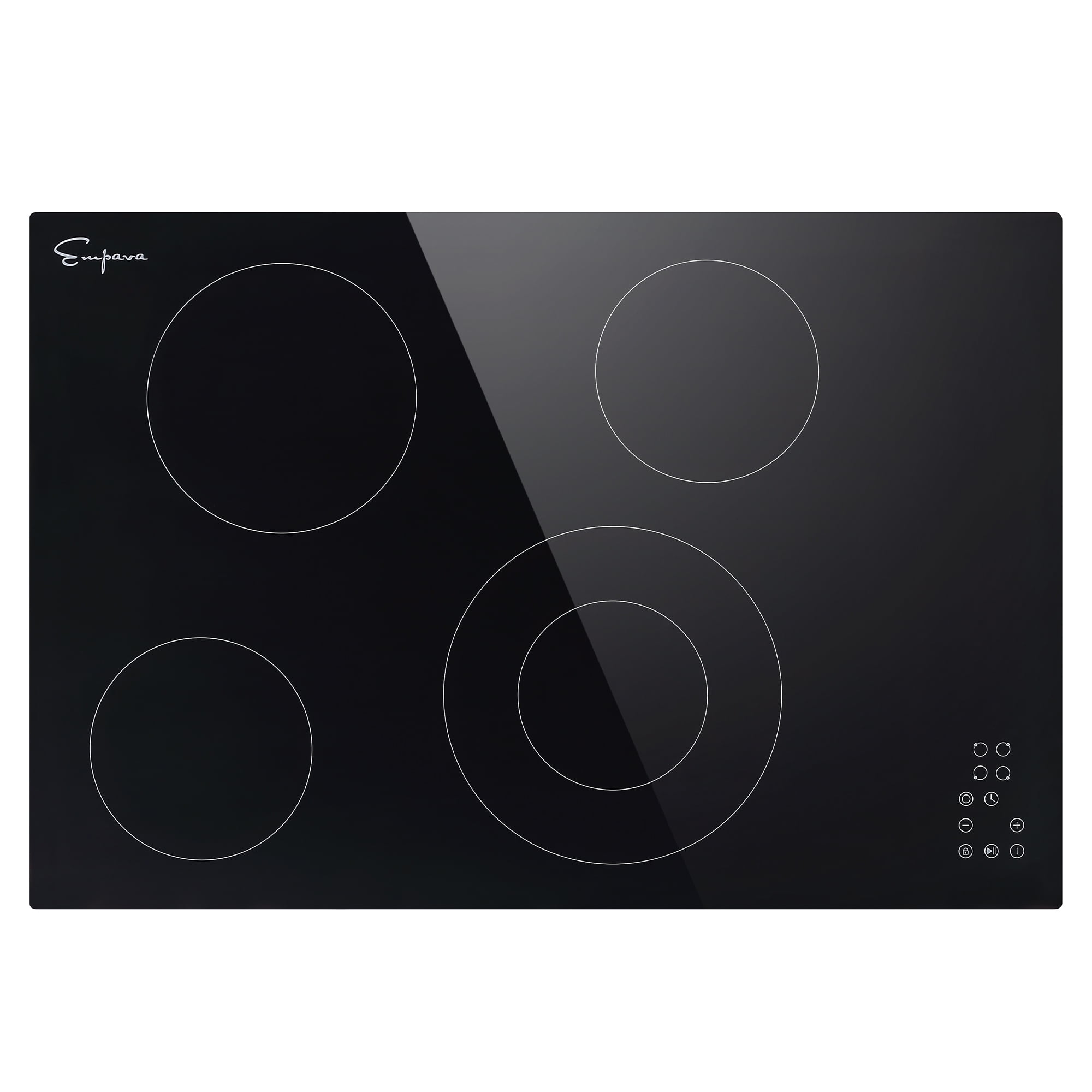 Premium AI Image  an electric stovetop stove with the burner glowing in  the style of dark azure