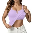 thumbnail image 1 of Built In Bra Tank Tops For Women Sevevn Women's Fashion Casual Sleeveless Solid Round Neck Tank Top, 1 of 7