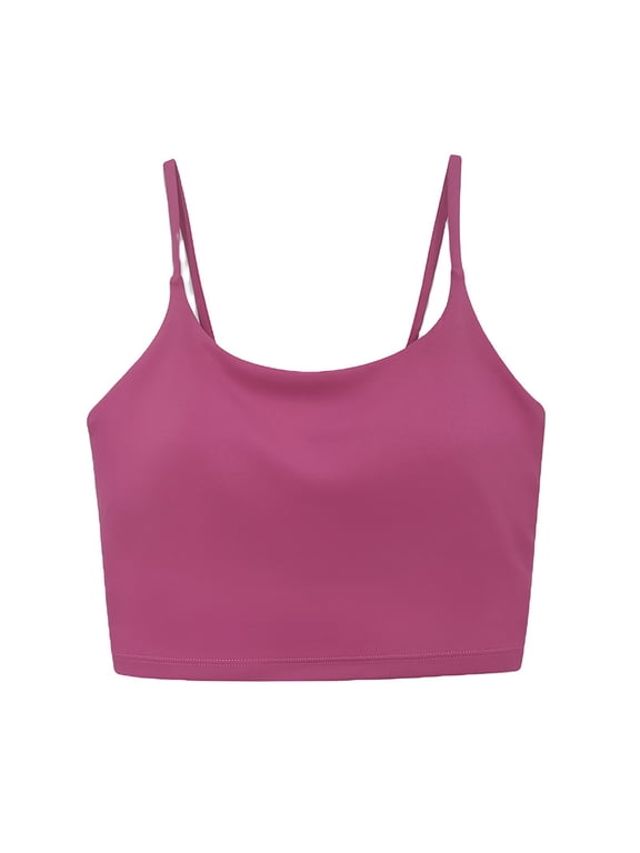 Built In Bra Tank Tops For Women Sevevn Women's Solid Color Thread High Elasticity Tight Fitting Sports Running Fitness Yoga Suit Top
