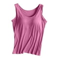 thumbnail image 1 of Built In Bra Tank Tops for Women 2 In 1 Breathable Retro Tank Top Activewear Gym Sports Wirefree Support Workout Tank Tops, 1 of 3