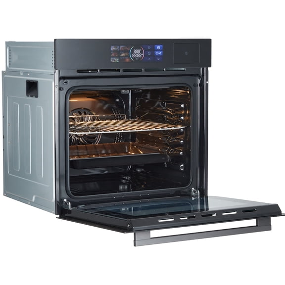 Built In Electric Oven 24 Inch 70L Single Wall Oven 3000W Convection with Air Frying 8 Automatic Recipes Touch Control Stainless Steel ETL Certified