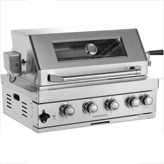 Built-In Stainless Steel Gas Grill 60000 BTU Silver for Outdoor Backyard Cooking
