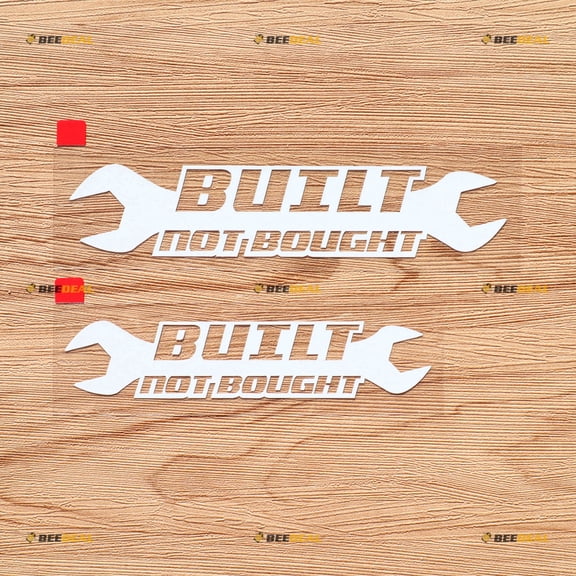 Built Not Bought JDM Drifted Race Funny Car Vinyl Decal Sticker - 2 Pack White, 5 Inches, 6 Inches 05270