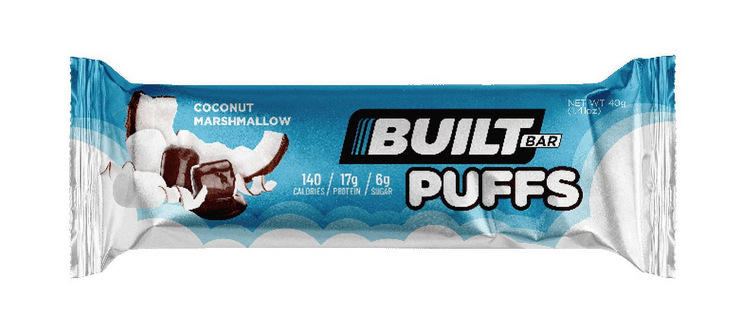 Built Puffs Protein Bar, Coconut, 17g Protein, Collagen, 140 Calories, Single 1.41 oz Bar
