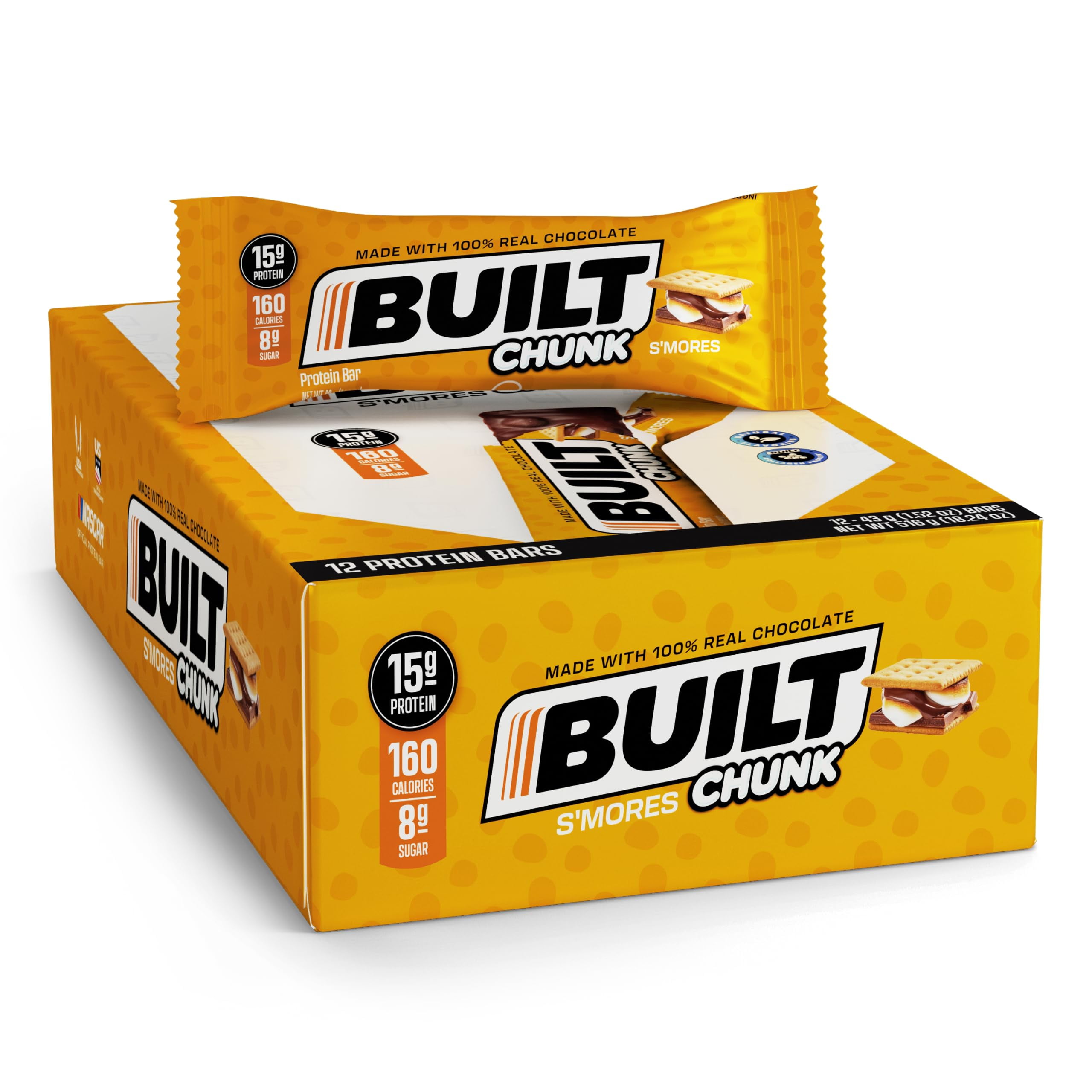 Built Puffs Protein Bars, CM31 12 Count High Protein, Collagen