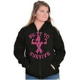thumbnail image 1 of Built Survive Breast Cancer Awareness Womens Plus Size Graphic Zipper Hoodie Brisco Brands 2X, 1 of 5