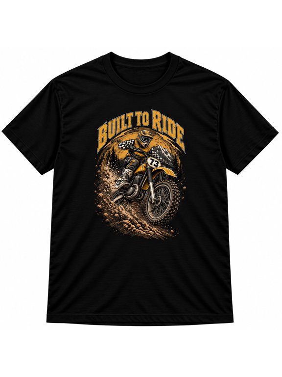 Built To Ride Motocross T Shirt Dirt Bike Motorcycle Off Road Racing Graphic