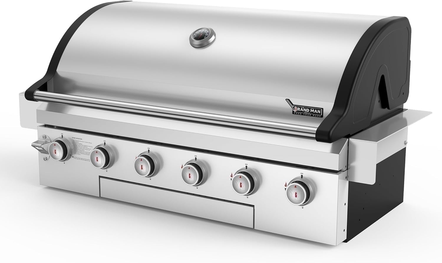 Brand-Man 6 Burner Built-in Outdoor Kitchen Propane Grill, 40-Inch Gas ...