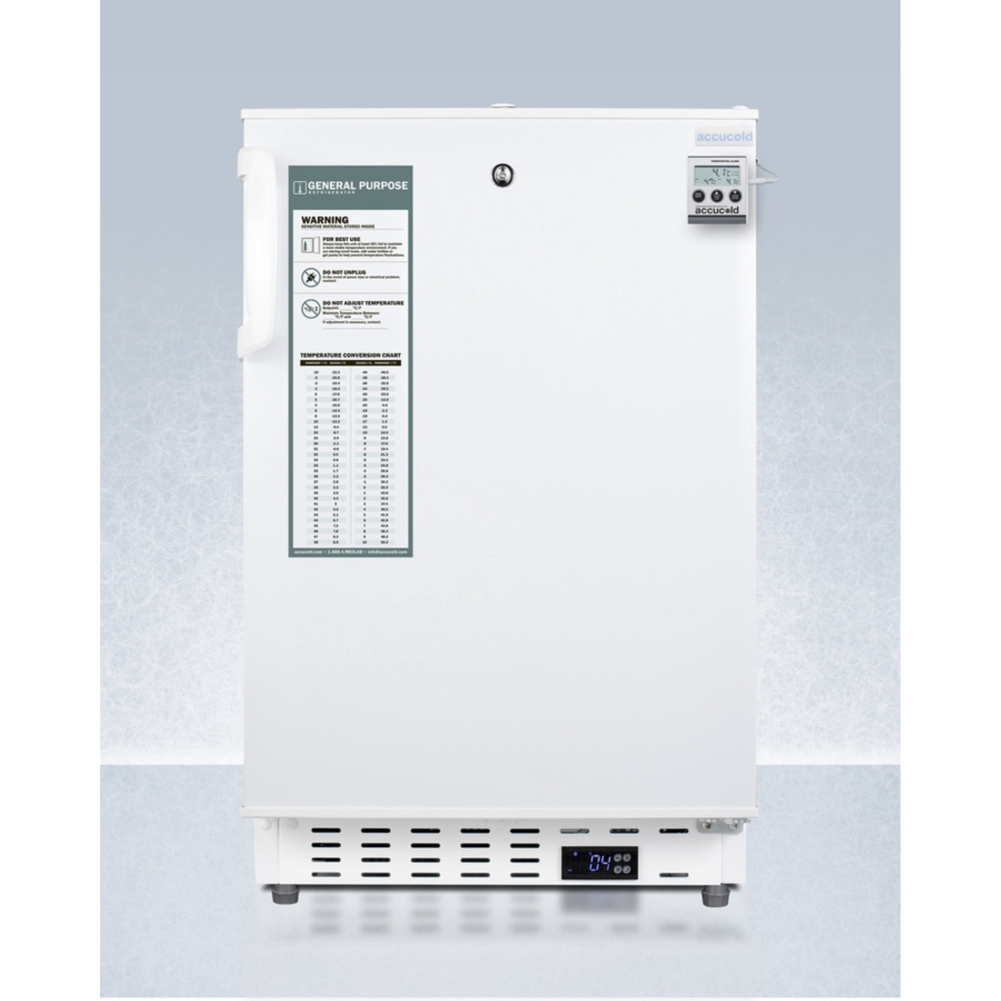Built-in ADA compliant healthcare all-refrigerator with alarm/thermometer