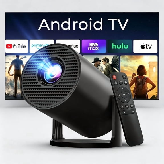 [Built-in Apps & 2026 Upgraded] Mini Projector with Wi-Fi 6 & Bluetooth 5.4, 1080P 4K Support Full HD, Auto Keystone 360 °   Portable Home Cinema Smart Projector for iOS/Android X1