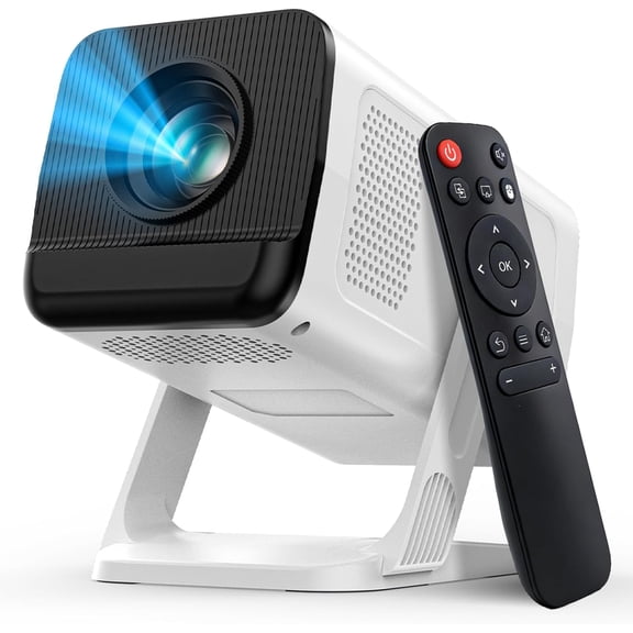 [Built-in Apps & 2026 Upgraded] Mini Projector with WiFi and Bluetooth,Native 1080P Smart Projector 4K Supported,Auto Vertical Keystone,210 Rotatable,Compatible with TV Stick,Smartphone(Medium)