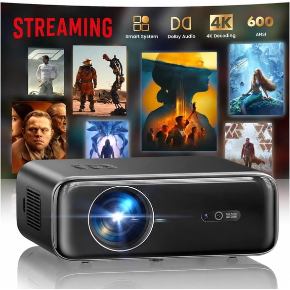 [Built-in Apps/4K Support] Smart Outdoor Projector with WiFi and ...