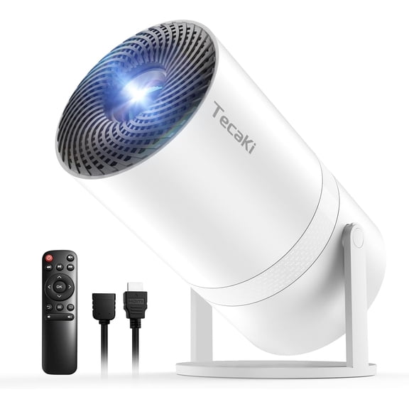 Built-in Apps Mini Portable Projector with WiFi and Bluetooth,Support Movie Projector 1080P HD,Auto Keystone Correction,180 Rotatable,Compatible with TV Stick, HDMI, USB, Smartphone, Laptop