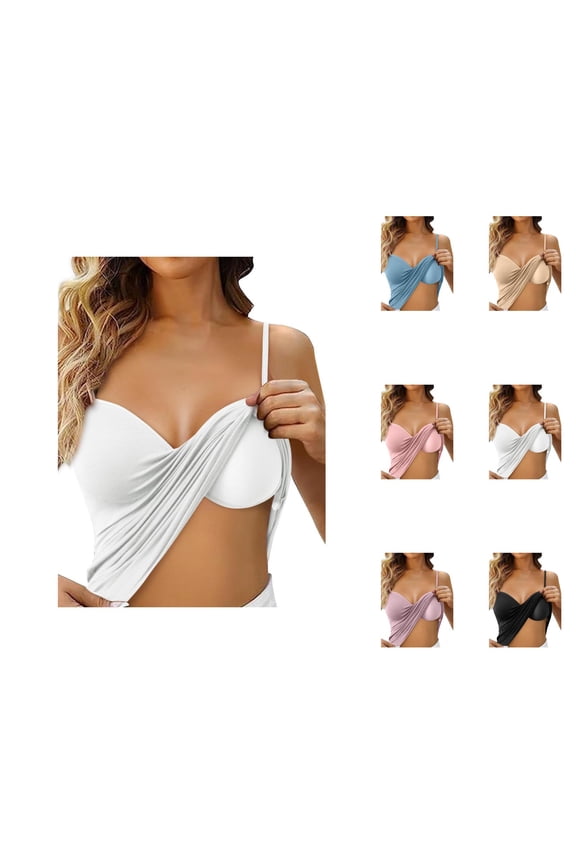 Built in Bra Tank Tops for Women 2026 Adjustable Spaghetti Strap Cami Tank Undershirts Shelf Bra Camisole Tops