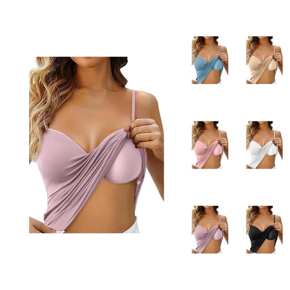 Built in Bra Tank Tops for Women 2026 Adjustable Spaghetti Strap Cami Tank Undershirts Shelf Bra Camisole Tops