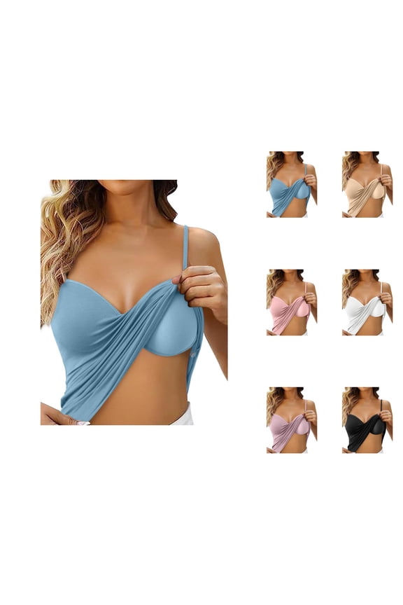 Built in Bra Tank Tops for Women 2026 Adjustable Spaghetti Strap Cami Tank Undershirts Shelf Bra Camisole Tops