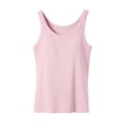 thumbnail image 1 of Built in Bra Tank Tops for Women Crewneck Camisole Tops Sleeveless Cami Shirts Ribbed Knit Fitted Basic Tees, 1 of 6