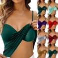 thumbnail image 1 of Built in Bra Tank Tops for Women No Underwire Workout Sports Padded Shirts Spaghetti Strap V Neck Camisole Tops ,4XL,Dark Green, 1 of 8