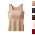 thumbnail image 1 of Built in Bra Tank Tops for Women Over 40 Tummy Control Wide Strap Camisole Seamless Shaper Shelf Bra Tanktops （Beige,XL）, 1 of 10