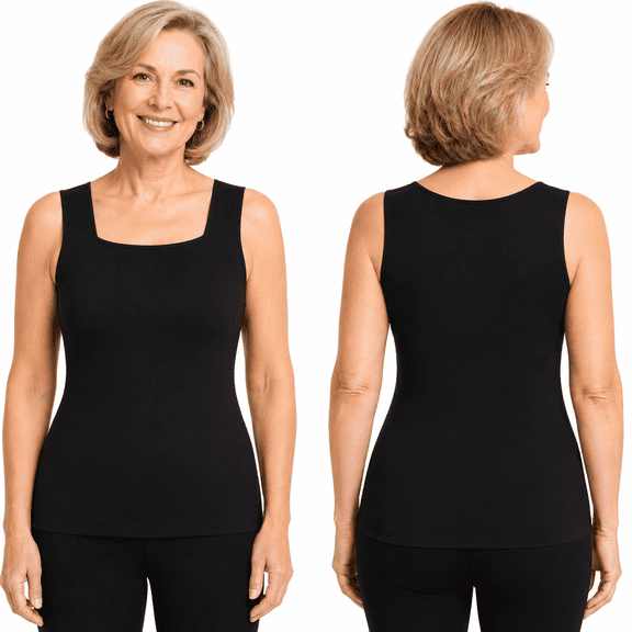 Built in Comfort Bra Tanktop, Women’s Padded Tank Top with Support, No Underwire Wide Strap Seamless Cami Top