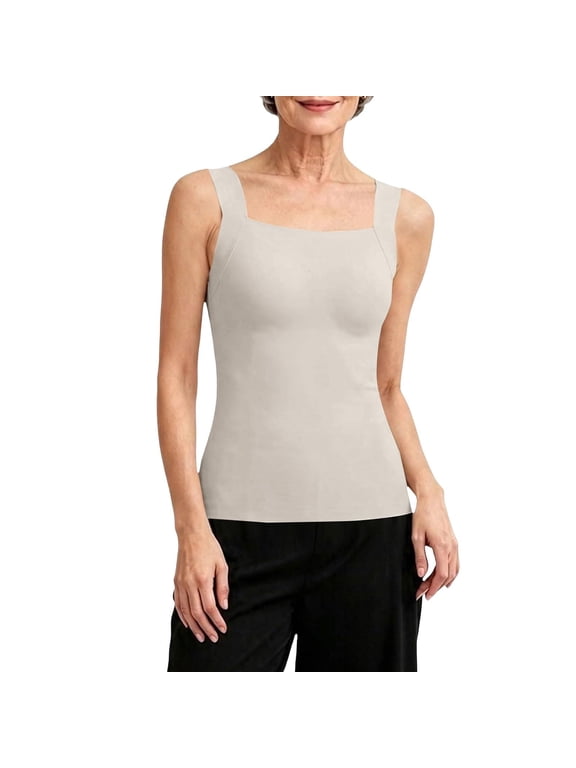 Built in Comfort Bra Tanktop,for Ladies, Older Women, Loose Fit, Soft