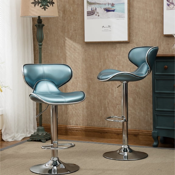 Built-in Foot Support / In Outdoor Spaces / Luxury Faux Leather Barstools