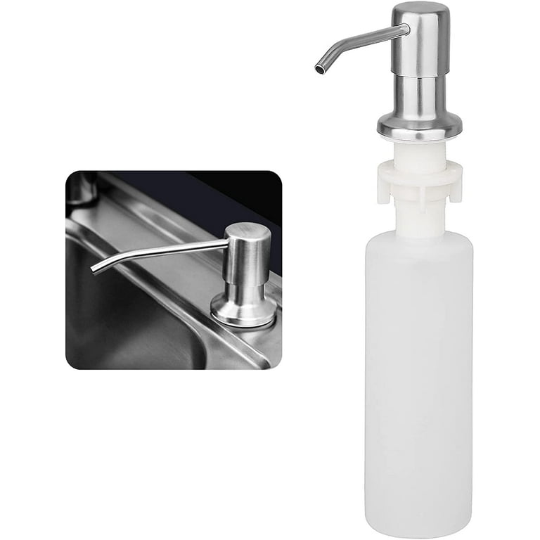 Built in Liquid Soap Dispenser with 300ML Bottle Sink Foam Soap Dispenser Kitchen Dishwashing Liquid Dispenser Stainless Steel Detergent Dispenser