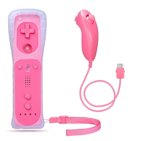 Built in Motion Plus Remote Controller & Nunchuck + Case For Nintendo Wii/Wii U