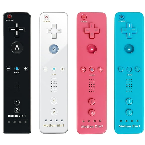 Bonadget 4 Pack Wii Remote Controller, Wii Games Wireless Controller for Nintendo Wii/WIi U Sport Console, Wii Controller Built in 3-Axis 2 in 1 Motion Plus with Silicone Case & Wrist Strap