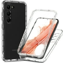 Built-in Screen Protector Case for Samsung Galaxy S23,Dteck Dual-Layer Protection Full Protection Shockproof Case Transparent Slim Back Cover, Clear
