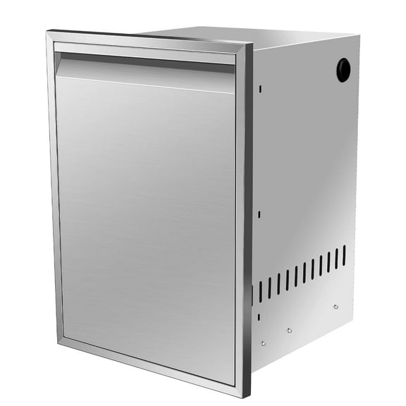 Built-in Single Trash Drawer 17''Wx23''Hx16''D, Pull-Out Trash Drawer, Outdoor Kitchen Stainless Steel Trash Bin for BBQ Island Grill Station