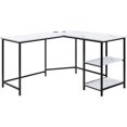 thumbnail image 1 of Taurus Built-in USB Port Writing Desk in White Printed Faux Marble & Black Finish, 1 of 4