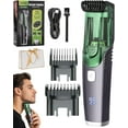 thumbnail image 1 of Built-in Vacuum Trimmer, Vacuum Beard Trimmer for Men, with Waterproof and Rechargeable Function, Adjustable 2 In1 Electric Razor, Efficiently Clean, Mustache, Sideburns, Facial Hair(Green), 1 of 7