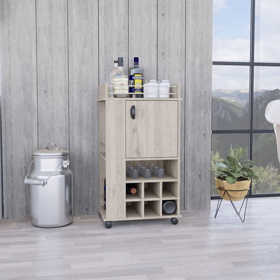 Built-in Wine Slots & Open Display - Stylish Home Bar Setup