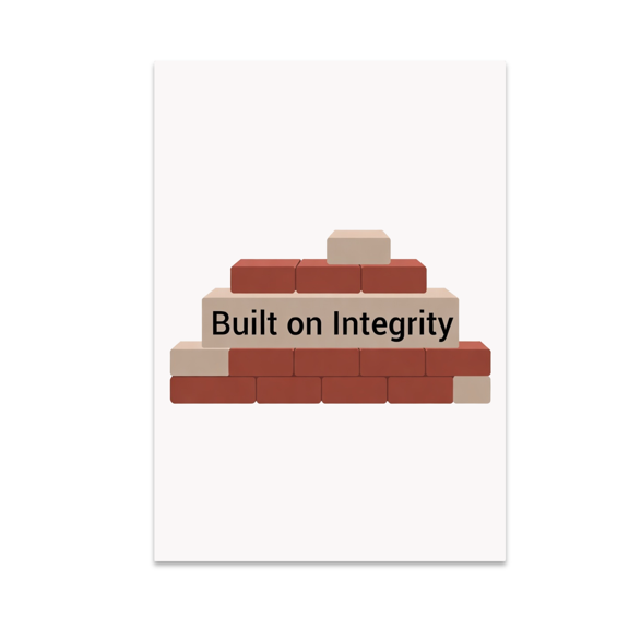 Built on Integrity Brick Wall Decor - Accountability Enthusiast - 13x19 Poster Print