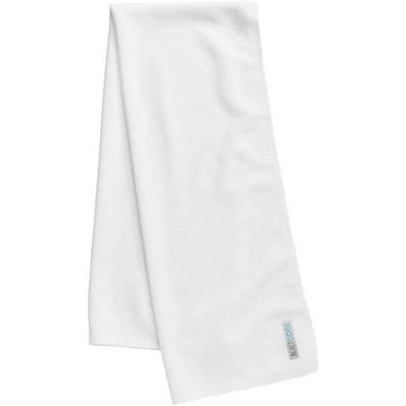 BuiltCool Adult Cool Towel – Men & Women Neck Cooling Towel, One Size, White