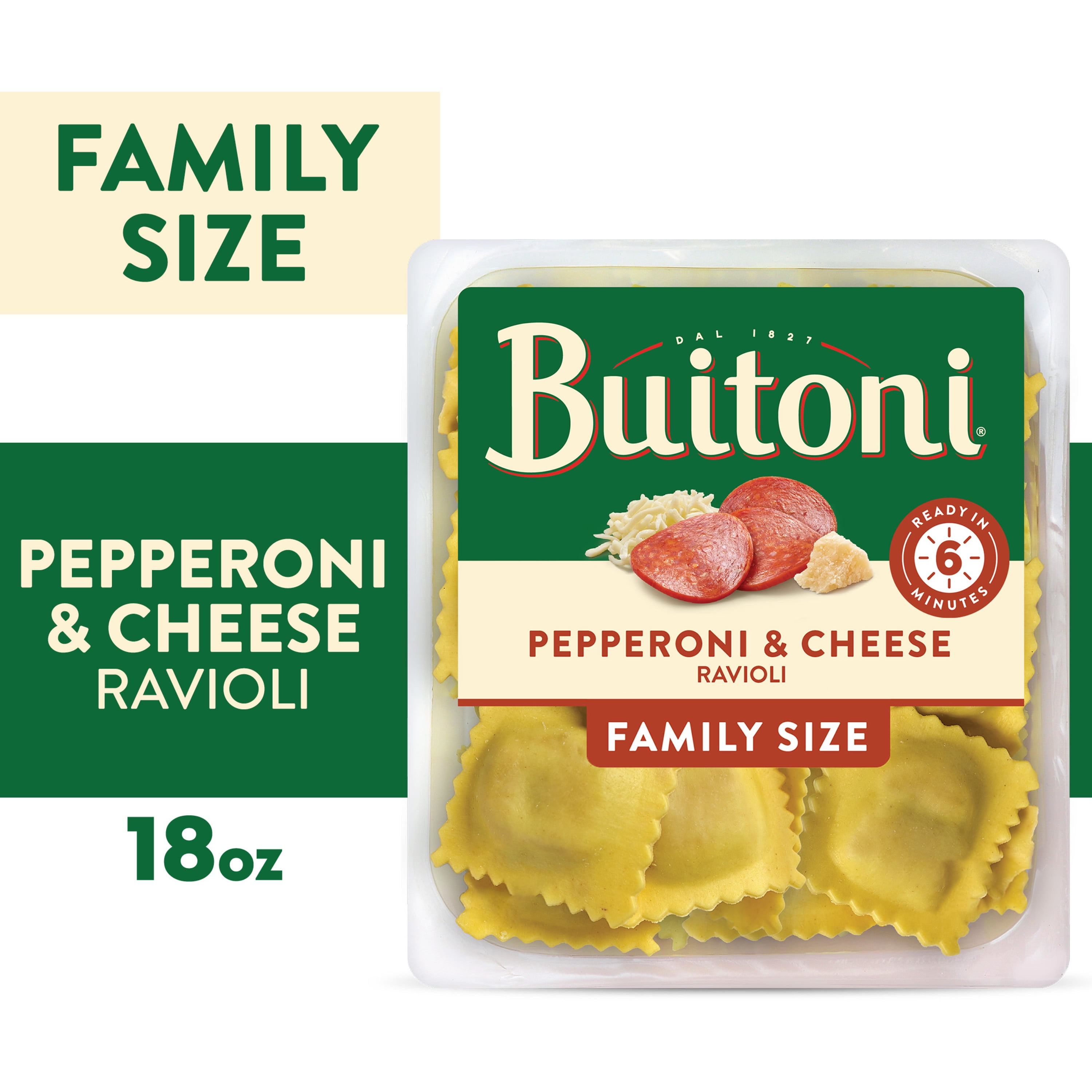 Buitoni Pepperoni and Cheese Ravioli, Refrigerated Pasta, 18 oz Family