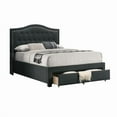 thumbnail image 1 of Buk Bed with Upholstered Tufted Headboard, Charcoal Gray - California King Size, 1 of 1